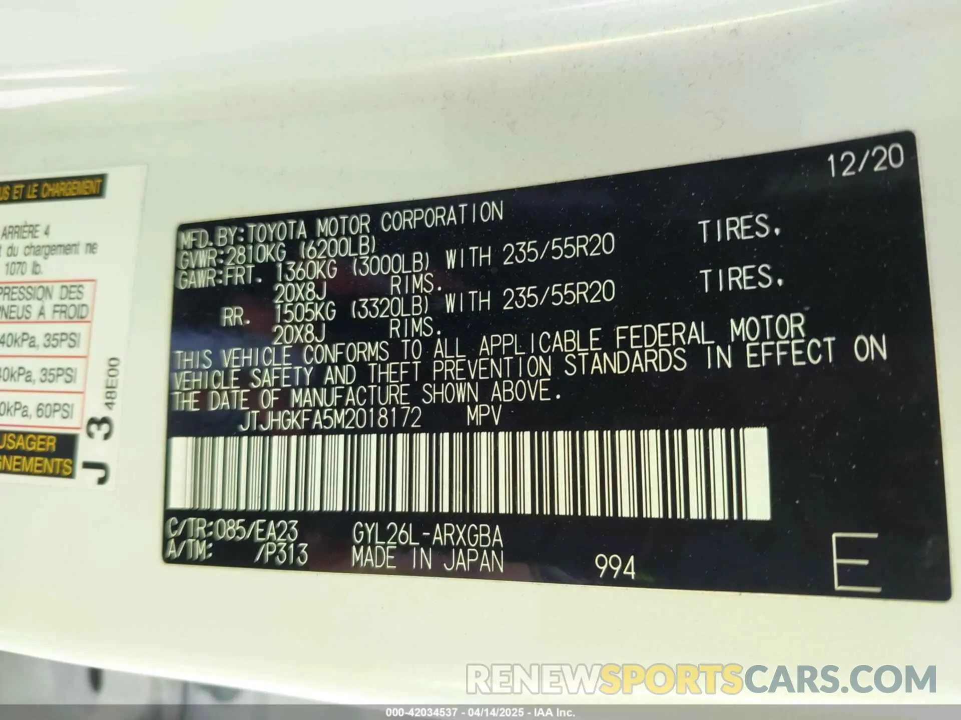 9 Photograph of a damaged car JTJHGKFA5M2018172 LEXUS RX 450HL 2021