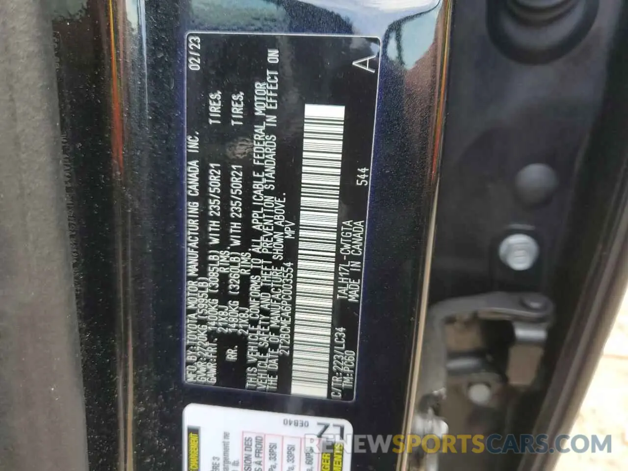 13 Photograph of a damaged car 2T2BCMEA6PC003554 LEXUS RX 500H F 2023