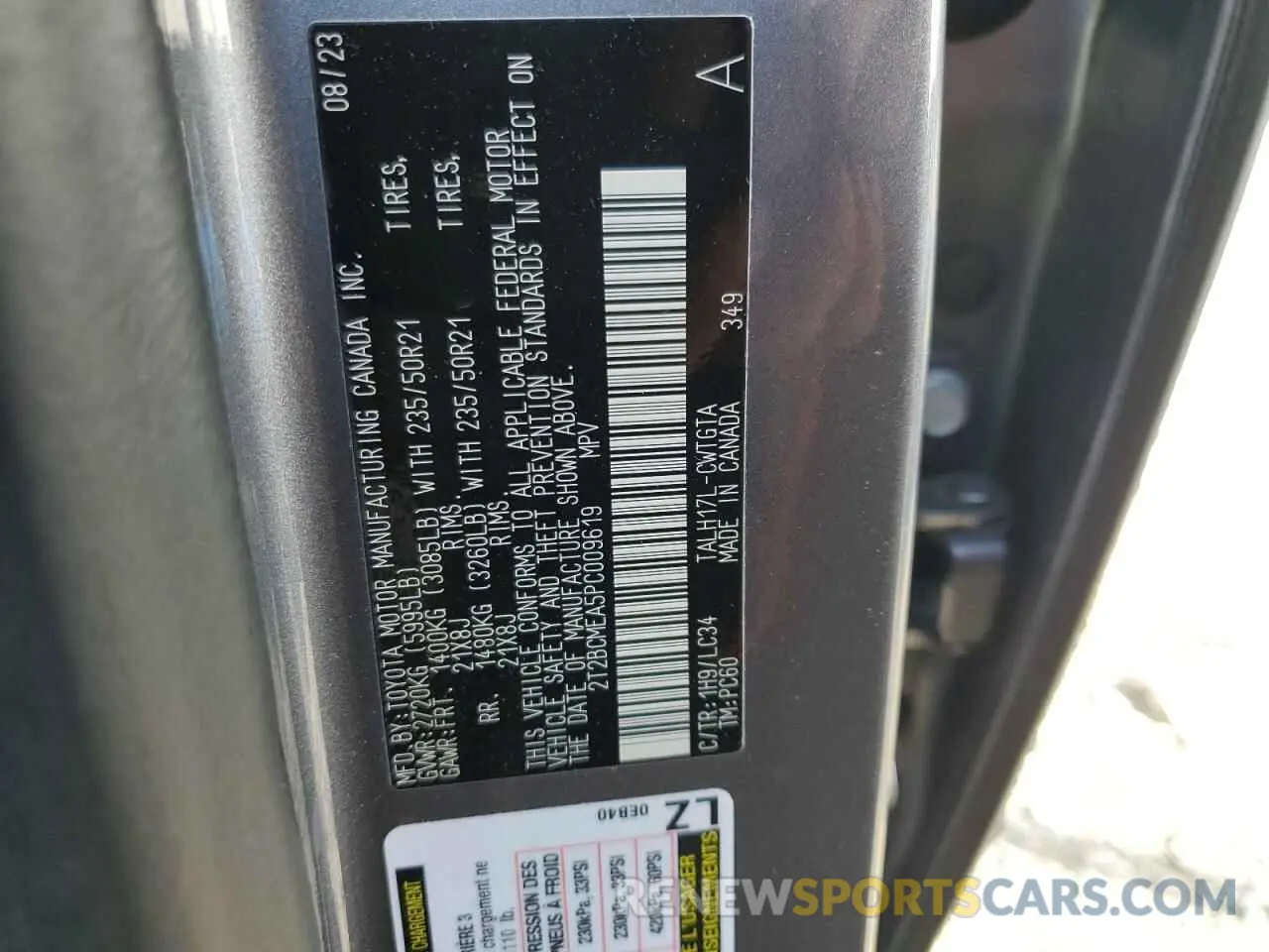 14 Photograph of a damaged car 3T2BCMEA5PL009619 LEXUS RX 500H F 2023