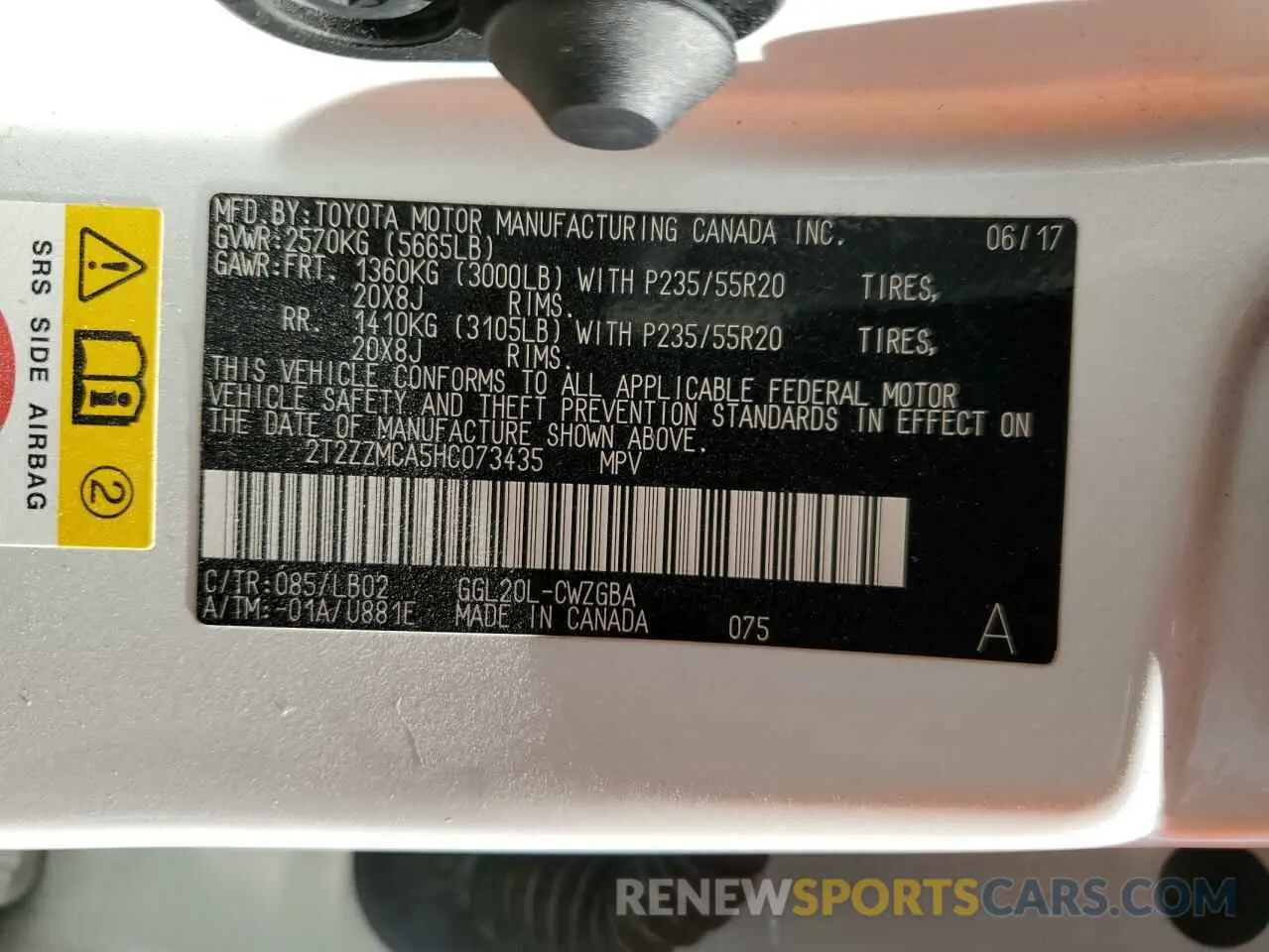 13 Photograph of a damaged car 2T2ZZMCA5HC073435 LEXUS RX350 2017