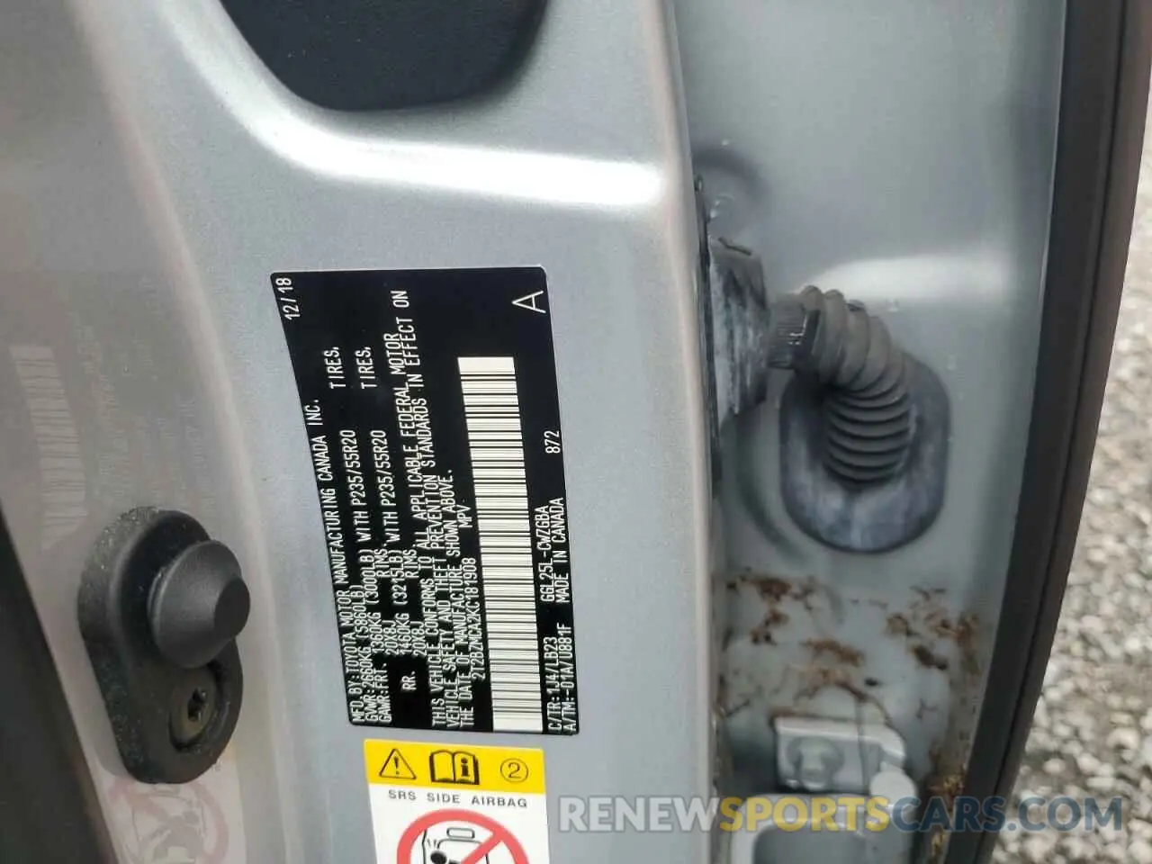 13 Photograph of a damaged car 2T2BZMCA2KC181908 LEXUS RX350 2019