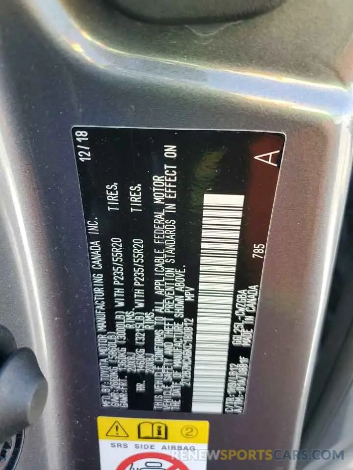 14 Photograph of a damaged car 2T2BZMCA6KC180812 LEXUS RX350 2019