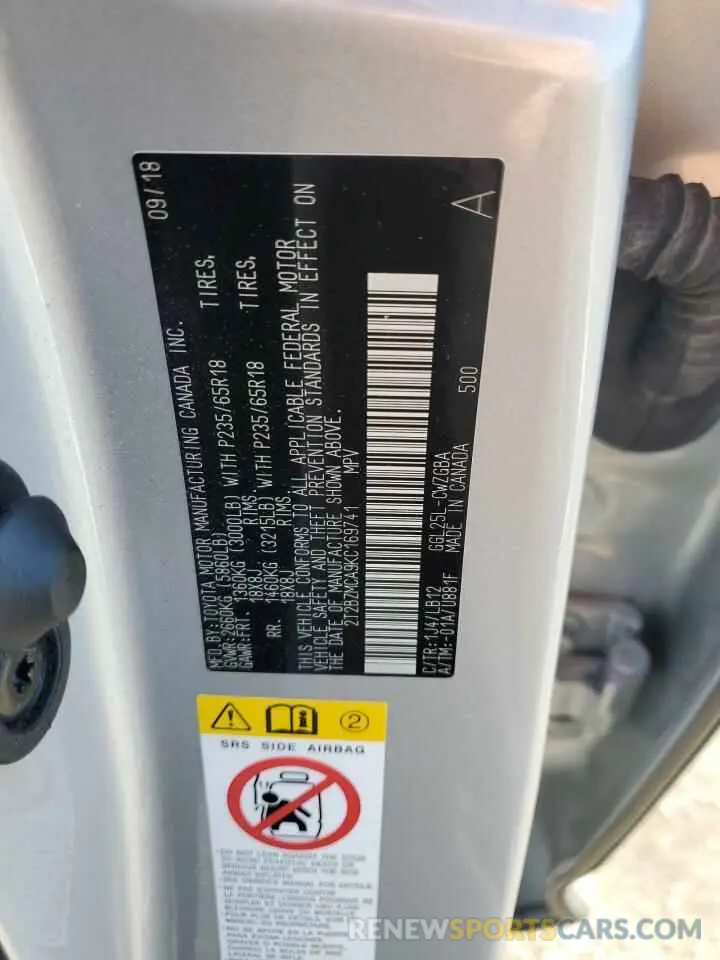14 Photograph of a damaged car 2T2BZMCA9KC169741 LEXUS RX350 2019