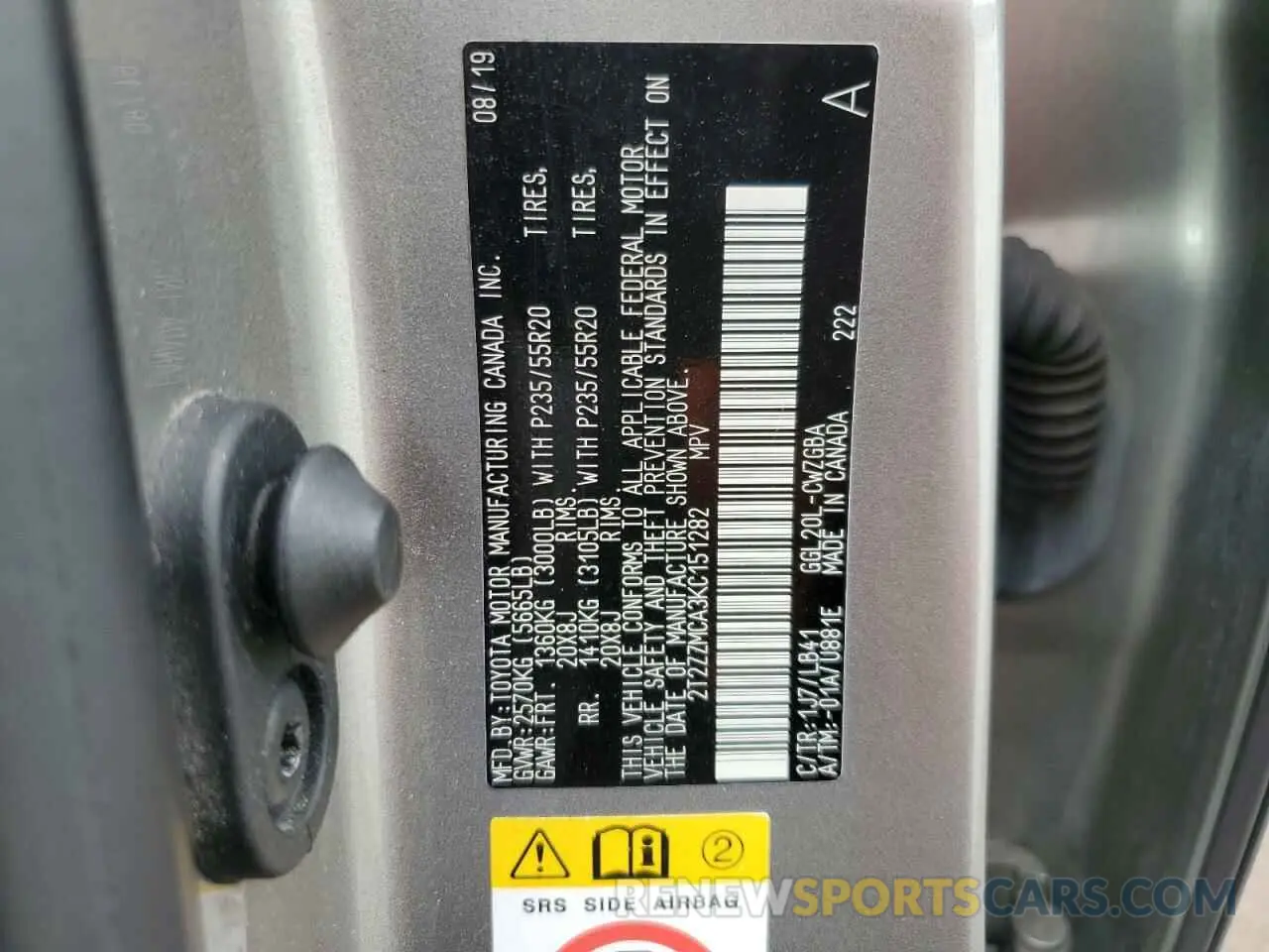 13 Photograph of a damaged car 2T2ZZMCA3KC151282 LEXUS RX350 2019