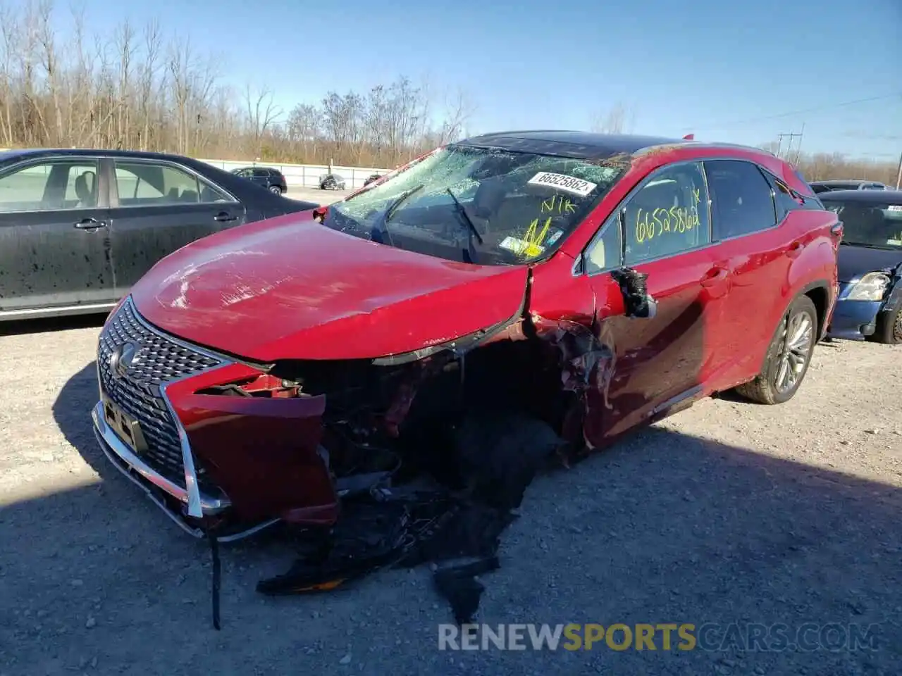 2 Photograph of a damaged car 2T2JZMDA6LC256721 LEXUS RX350 2020