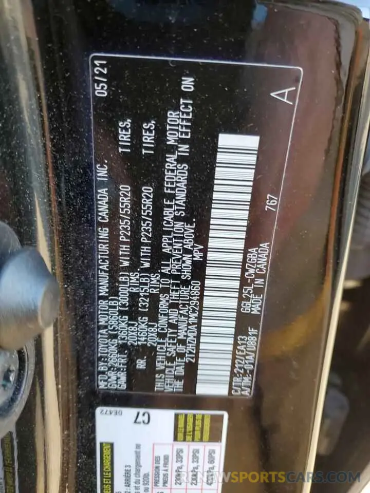 14 Photograph of a damaged car 2T2HZMDA1MC294860 LEXUS RX350 2021