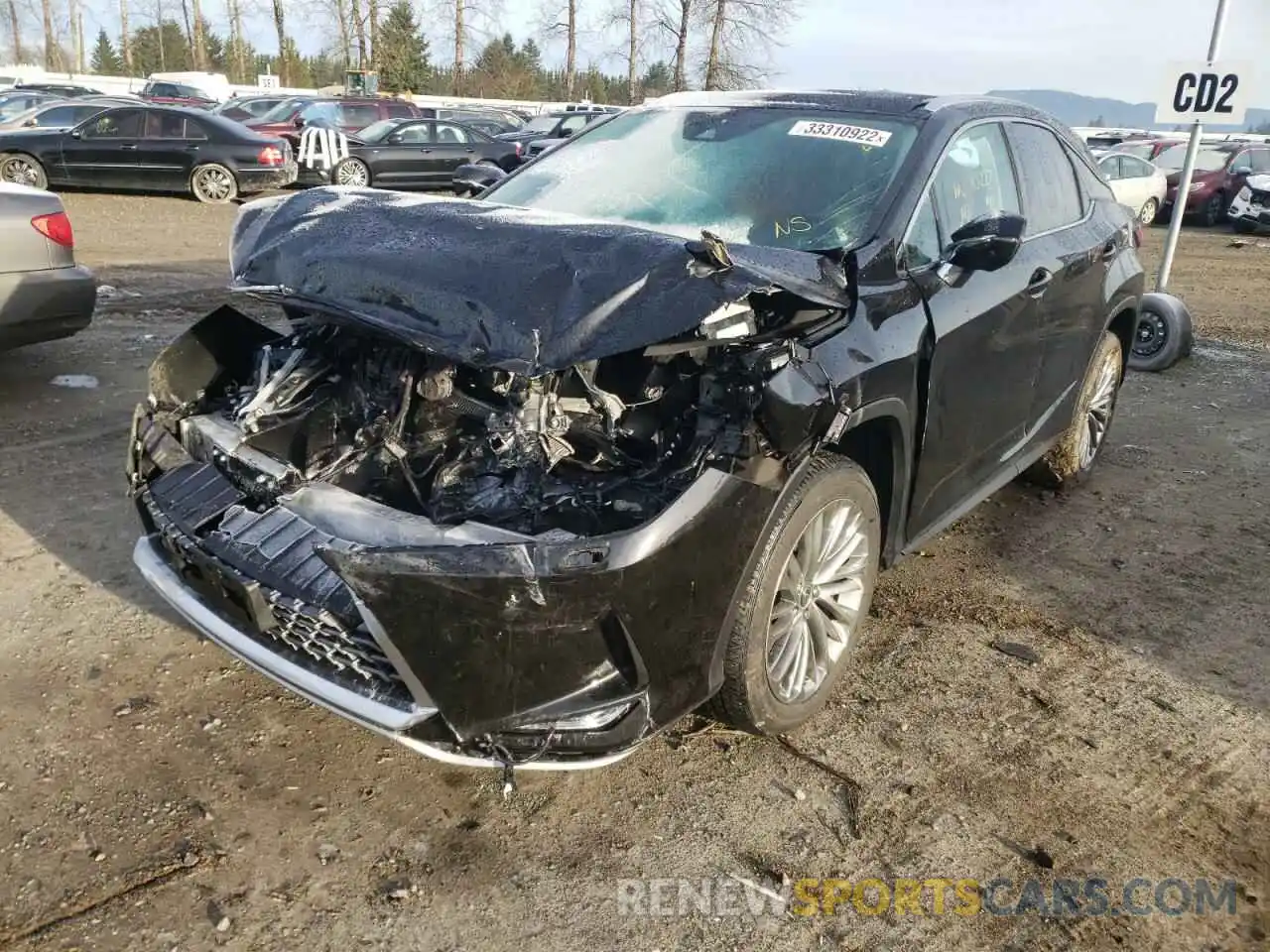 2 Photograph of a damaged car 2T2JZMDA1MC264680 LEXUS RX350 2021