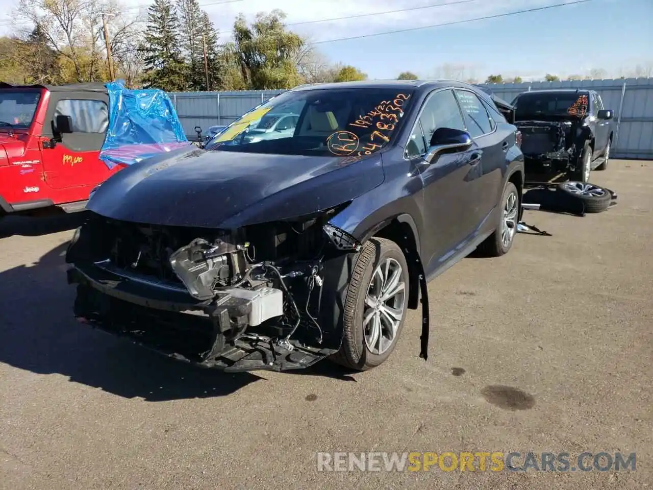 2 Photograph of a damaged car 2T2HZMDA8NC352707 LEXUS RX350 2022