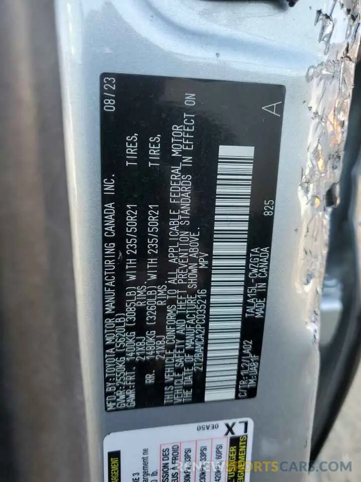 13 Photograph of a damaged car 2T2BAMCA2PC035216 LEXUS RX350 2023