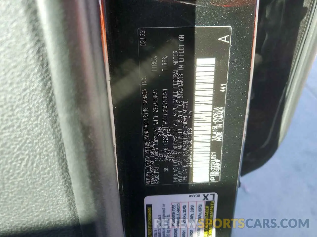 12 Photograph of a damaged car 2T2BAMCA4PC011158 LEXUS RX350 2023