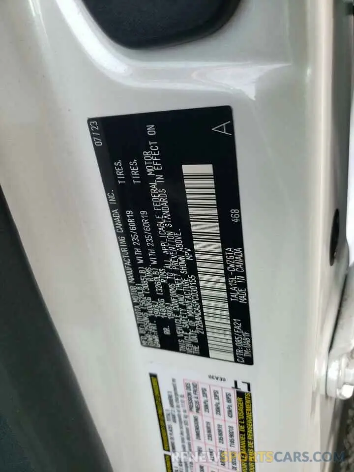 13 Photograph of a damaged car 2T2BAMCA5PC030155 LEXUS RX350 2023