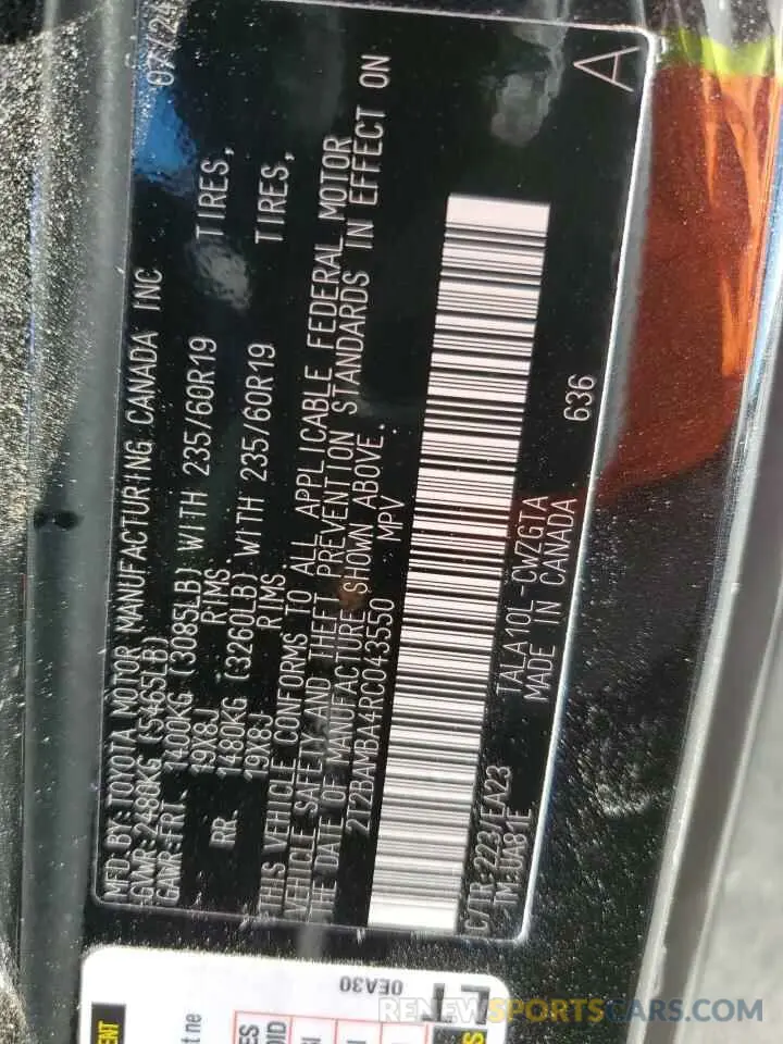 16 Photograph of a damaged car 2T2BAMBA4RC043550 LEXUS RX350 2024