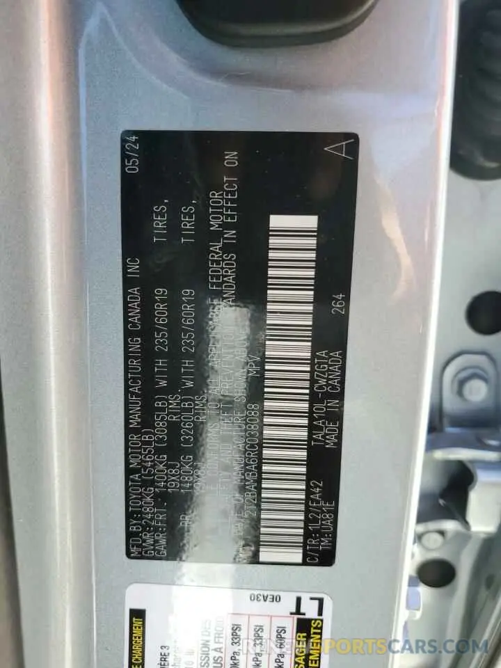 13 Photograph of a damaged car 2T2BAMBA6RC038088 LEXUS RX350 2024