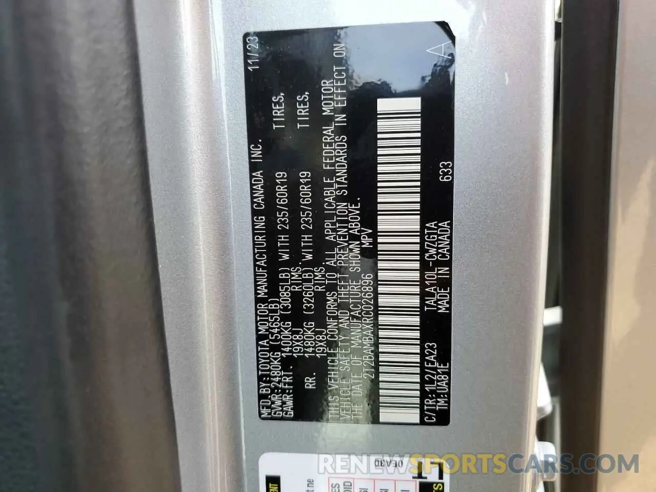 13 Photograph of a damaged car 2T2BAMBAXRC026896 LEXUS RX350 2024