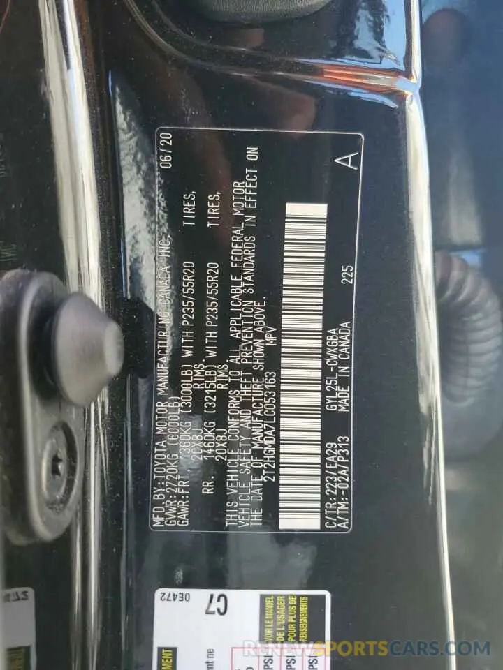 14 Photograph of a damaged car 2T2HGMDA7LC053163 LEXUS RX450 2020