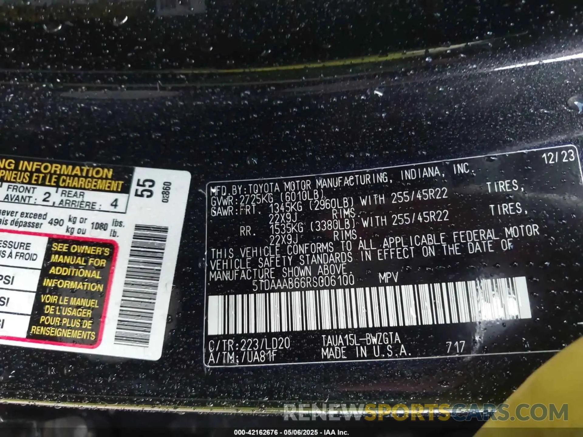 9 Photograph of a damaged car 5TDAAAB66RS006100 LEXUS TX 350 2024