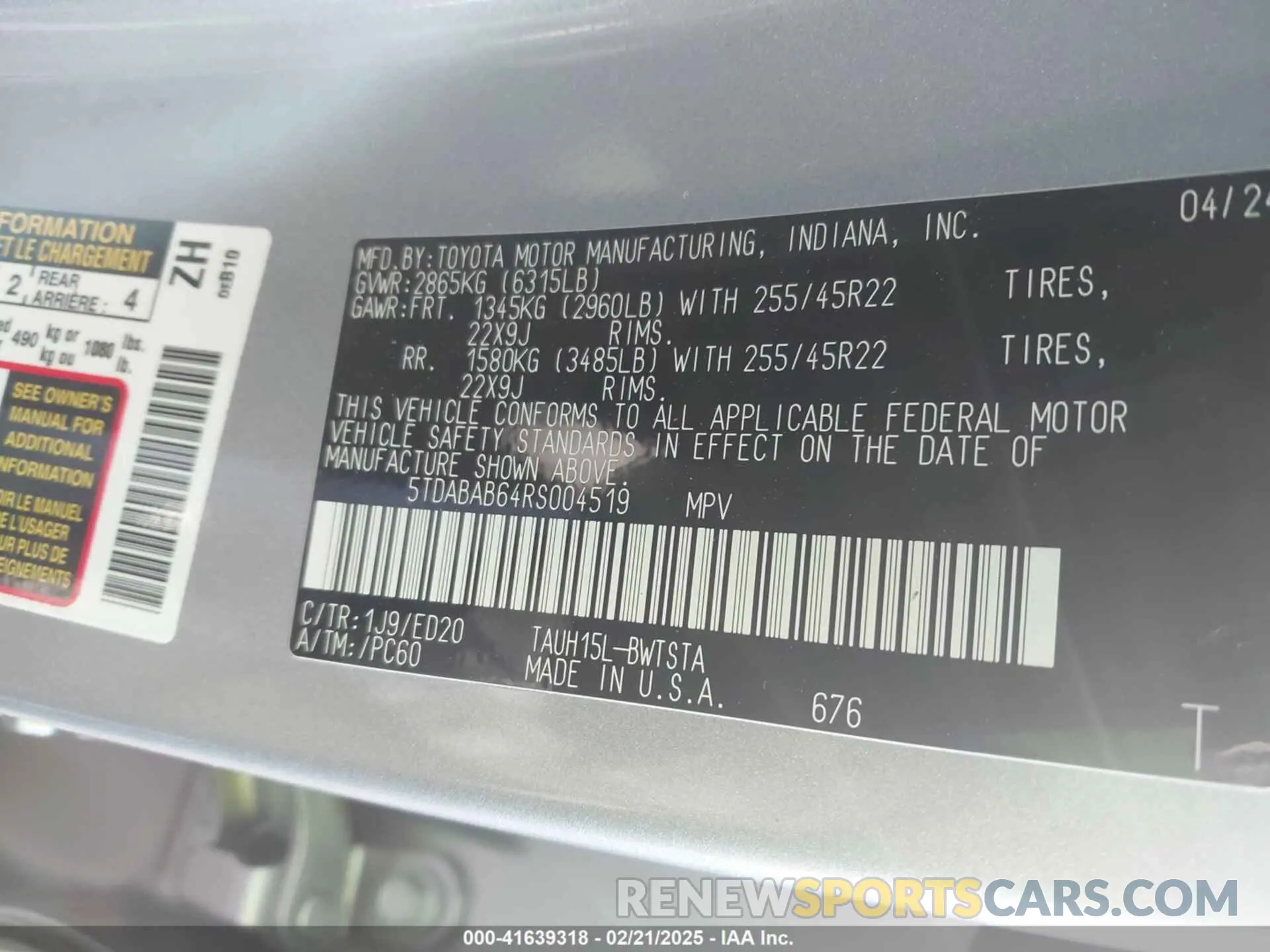 9 Photograph of a damaged car 5TDABAB64RS004519 LEXUS TX 500H 2024