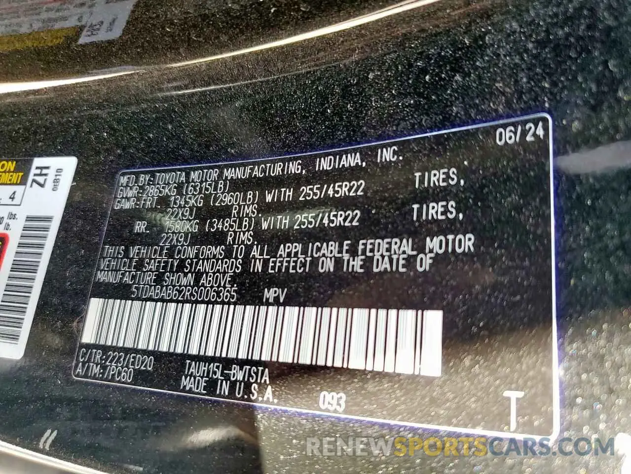 15 Photograph of a damaged car 5TDABAB62RS006365 LEXUS TX 500H F 2024