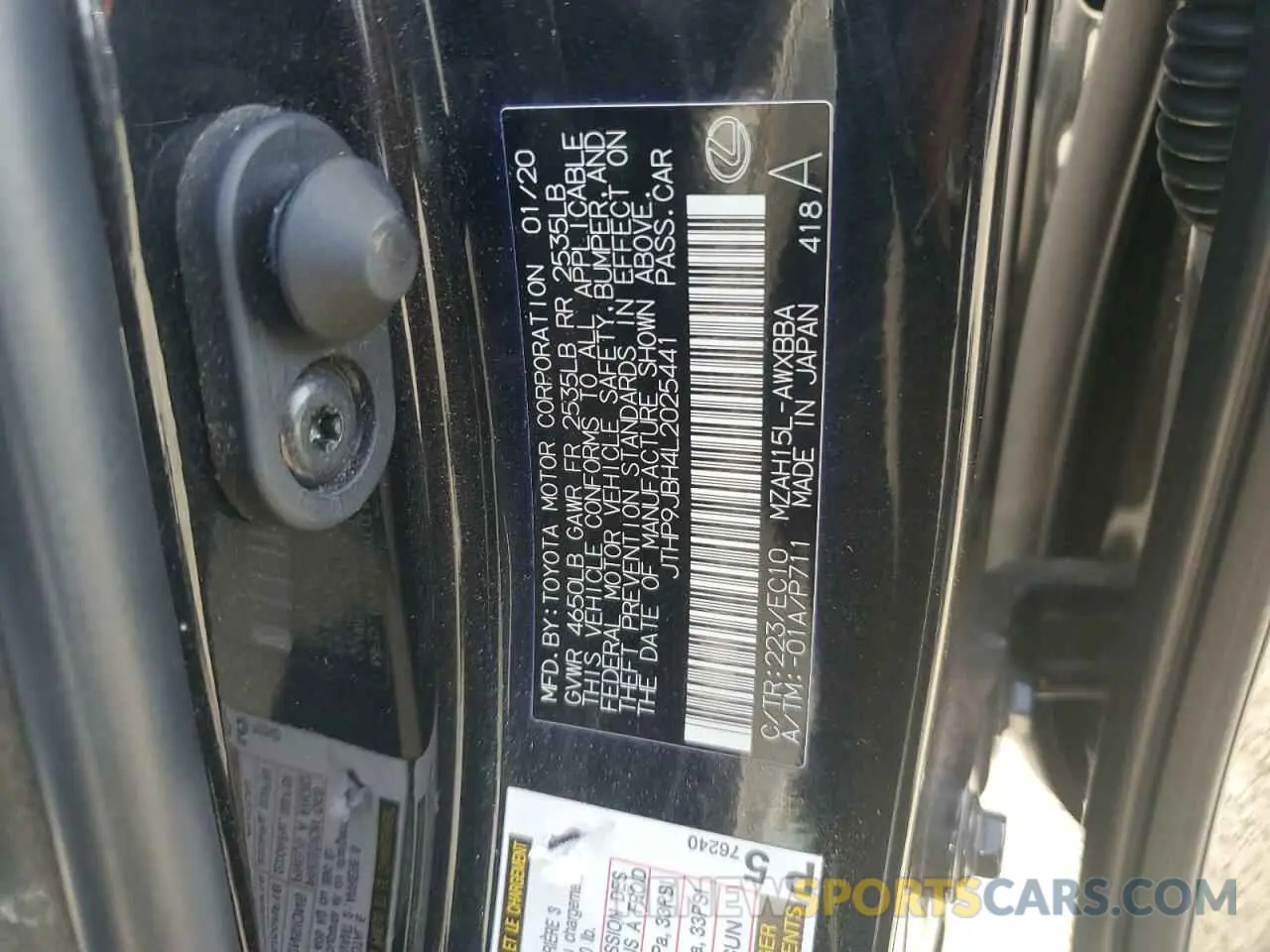 15 Photograph of a damaged car JTHP9JBH4L2025441 LEXUS UX 250H 2020