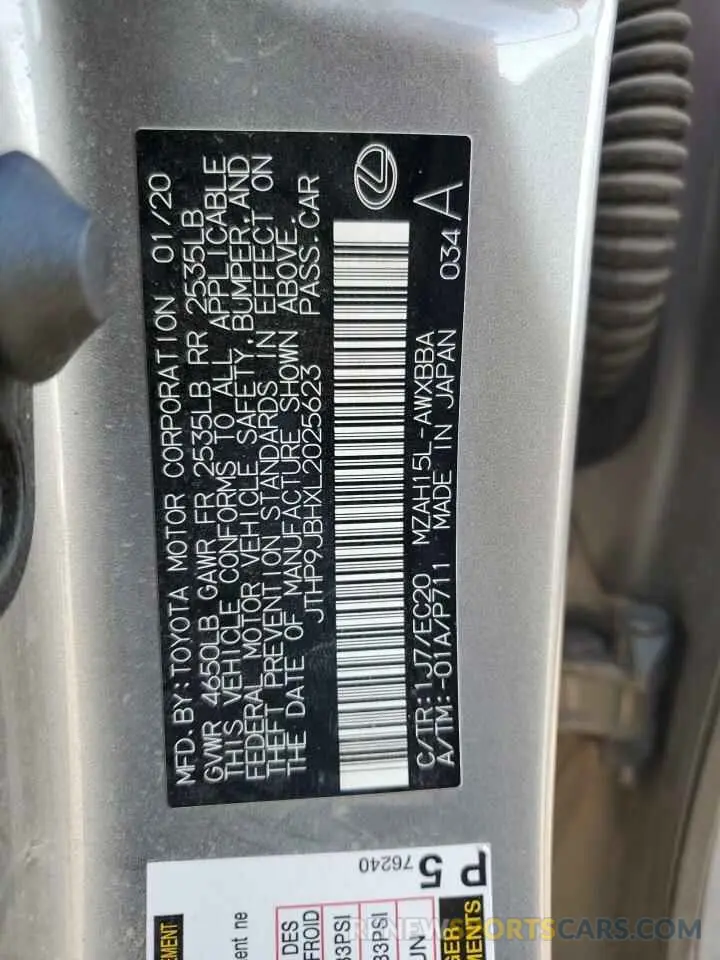 13 Photograph of a damaged car JTHP9JBHXL2025623 LEXUS UX 250H 2020