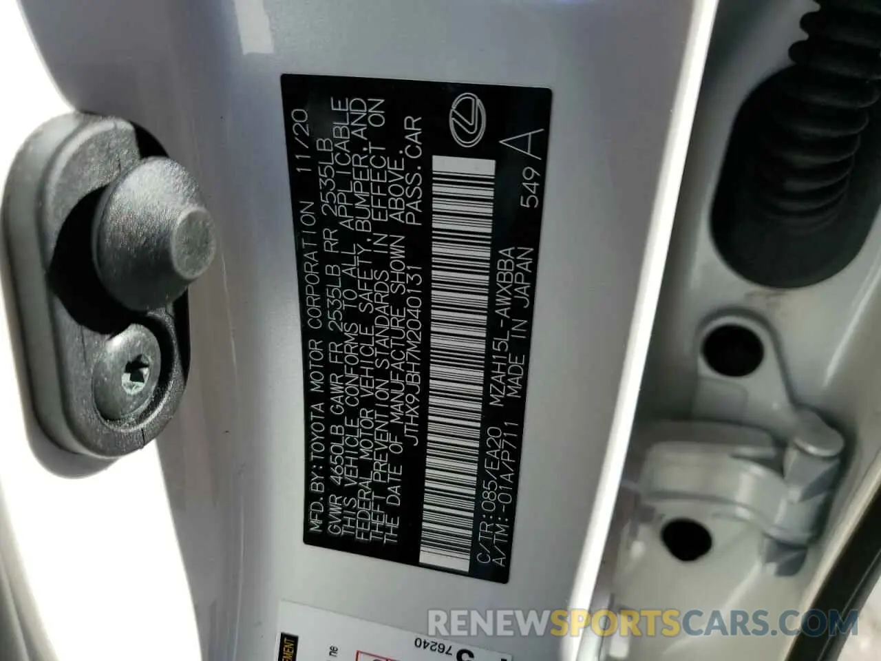 12 Photograph of a damaged car JTHX9JBH7M2040131 LEXUS UX 250H 2021