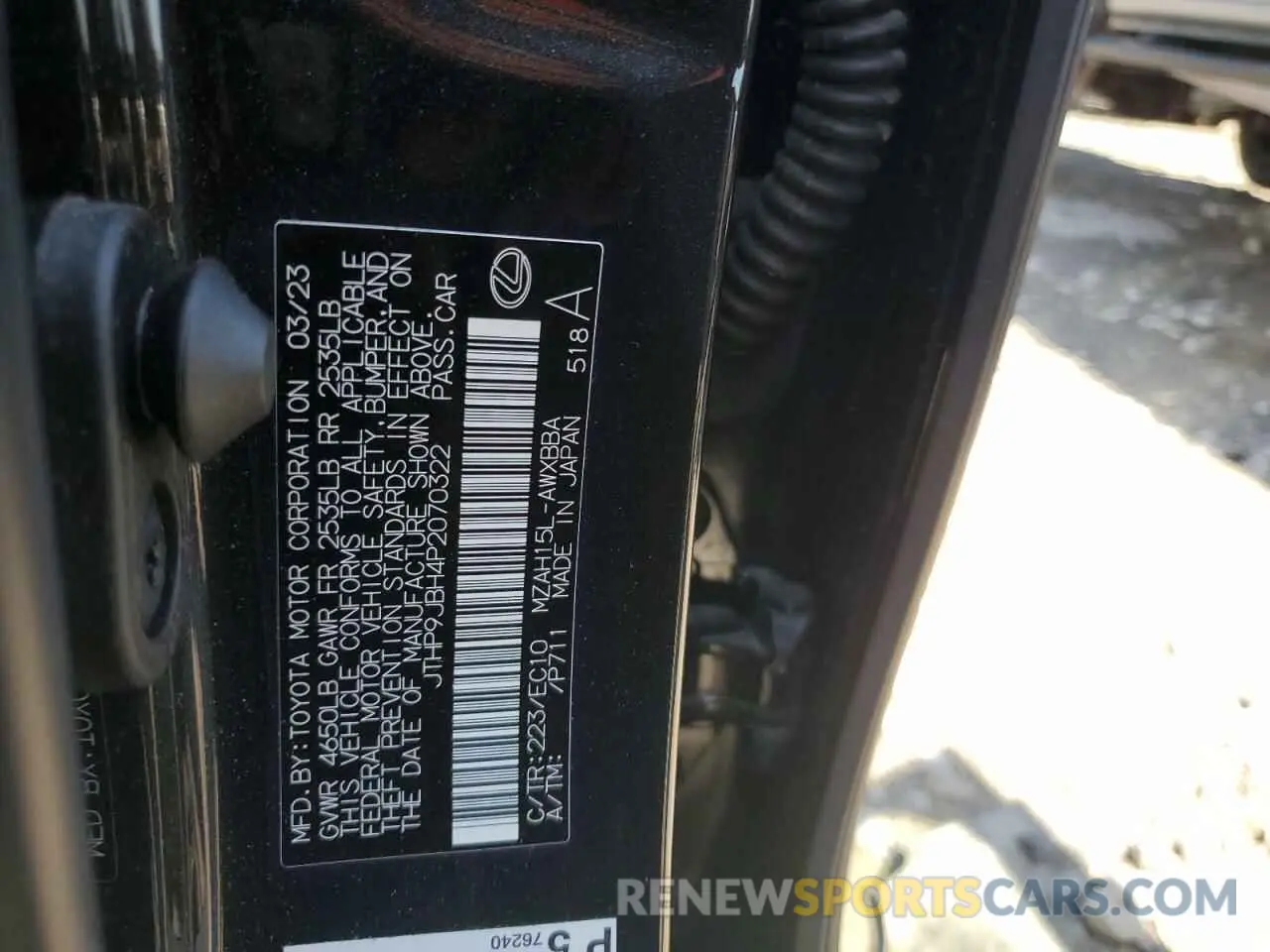 12 Photograph of a damaged car JTHP9JBH4P2070322 LEXUS UX 250H PR 2023