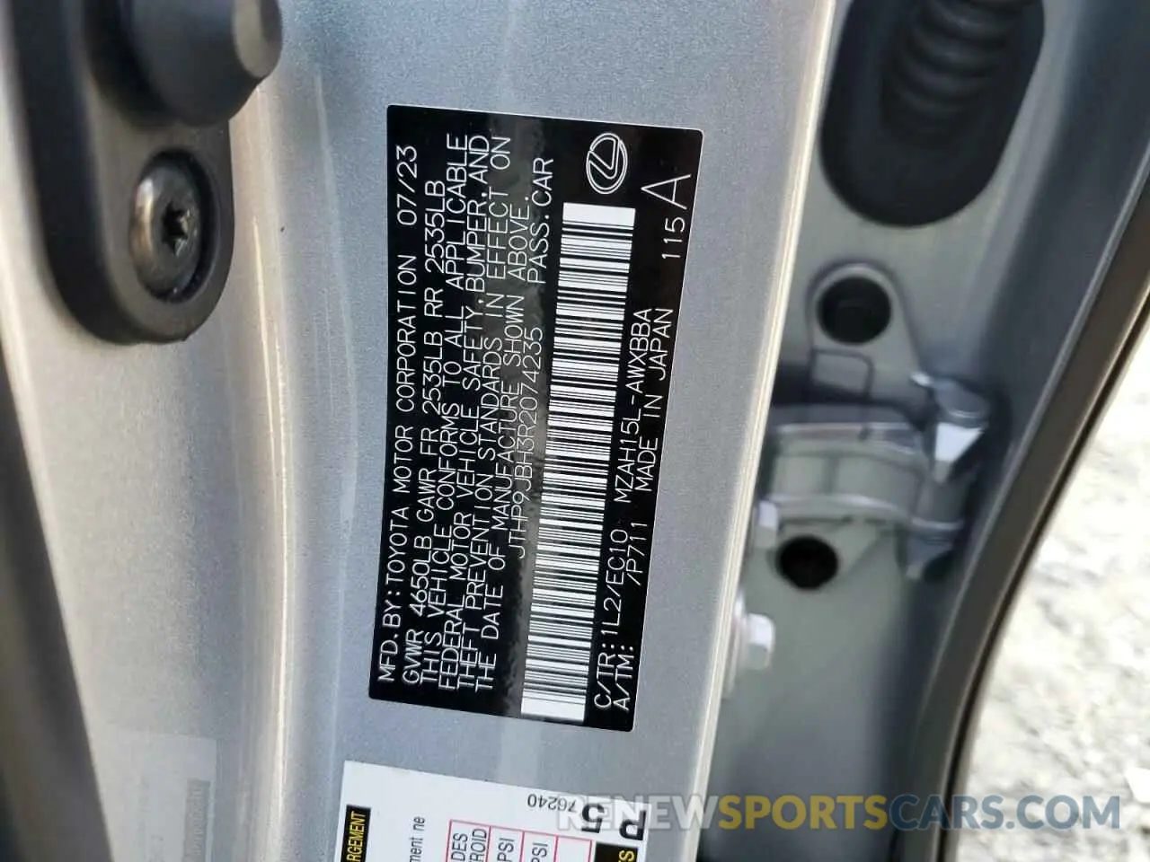 12 Photograph of a damaged car JTHP9JBH3R2074235 LEXUS UX 250H PR 2024
