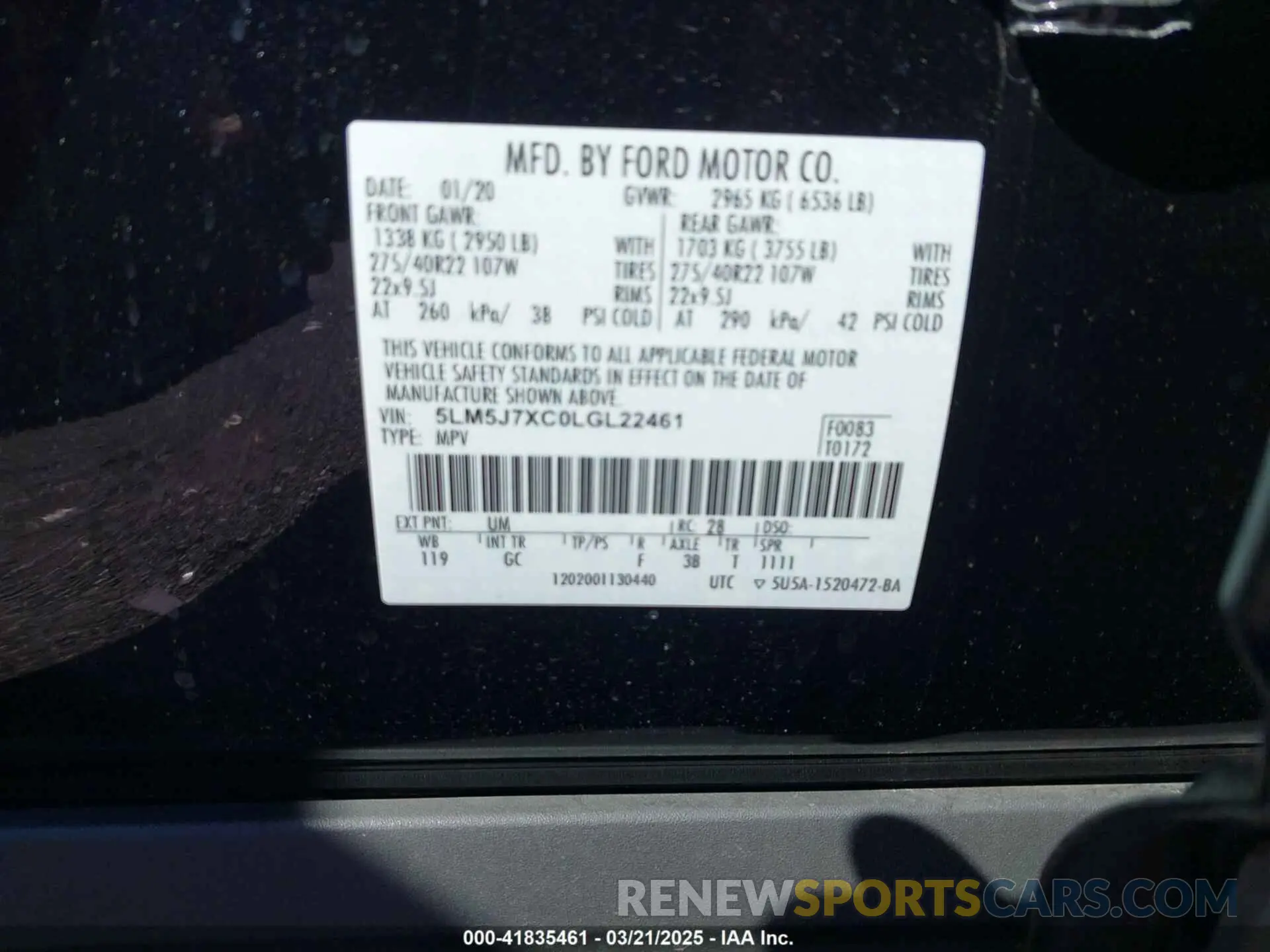 9 Photograph of a damaged car 5LM5J7XC0LGL22461 LINCOLN AVIATOR 2020