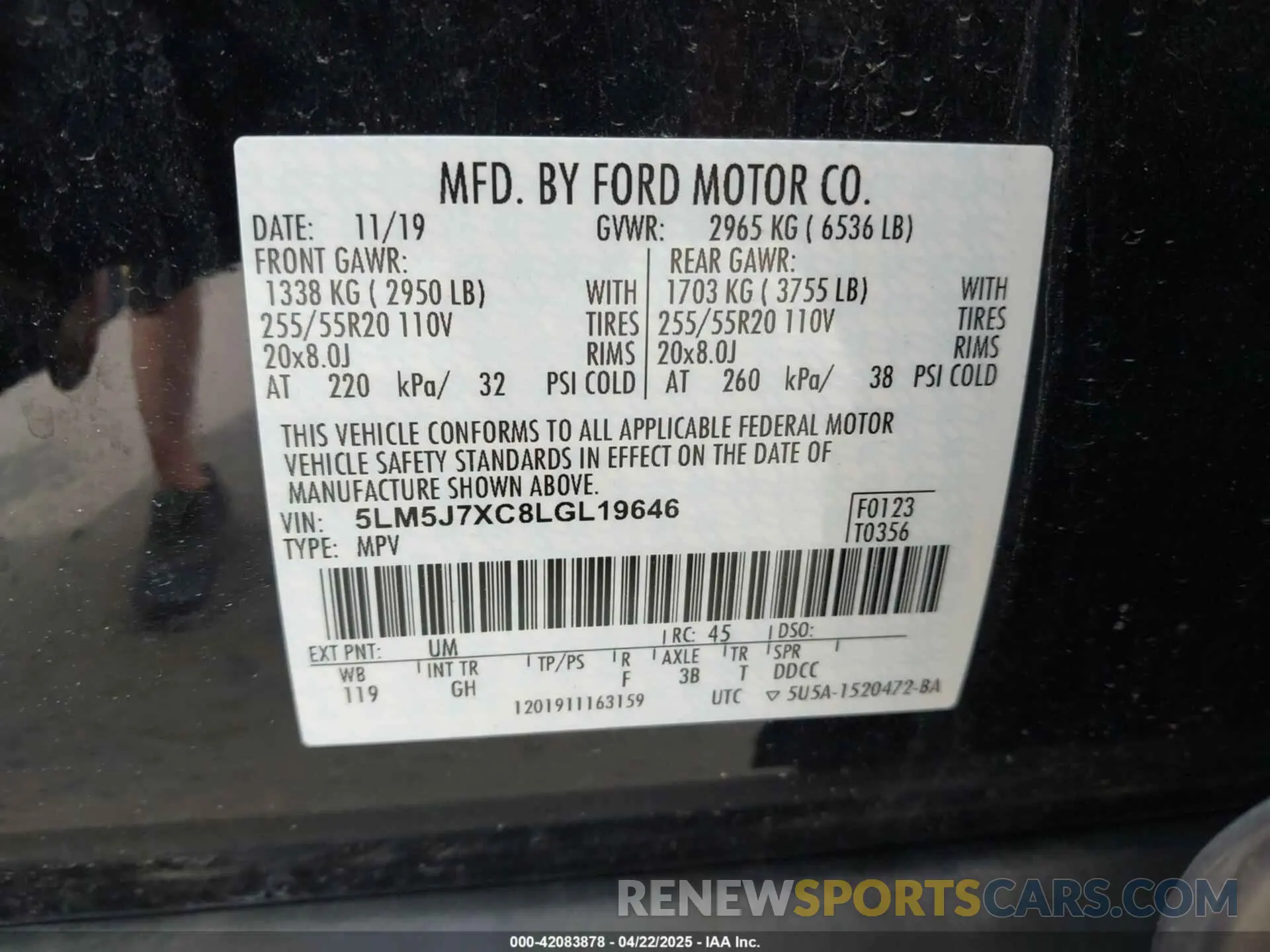 9 Photograph of a damaged car 5LM5J7XC8LGL19646 LINCOLN AVIATOR 2020