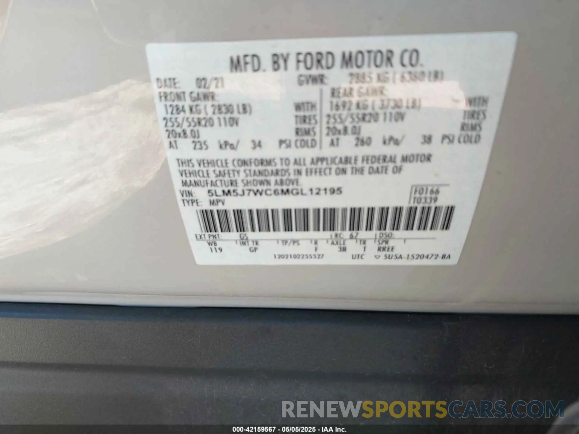 9 Photograph of a damaged car 5LM5J7WC6MGL12195 LINCOLN AVIATOR 2021