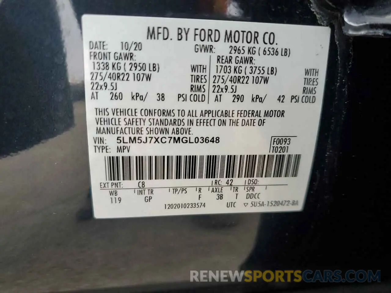 13 Photograph of a damaged car 5LM5J7XC7MGL03648 LINCOLN AVIATOR 2021