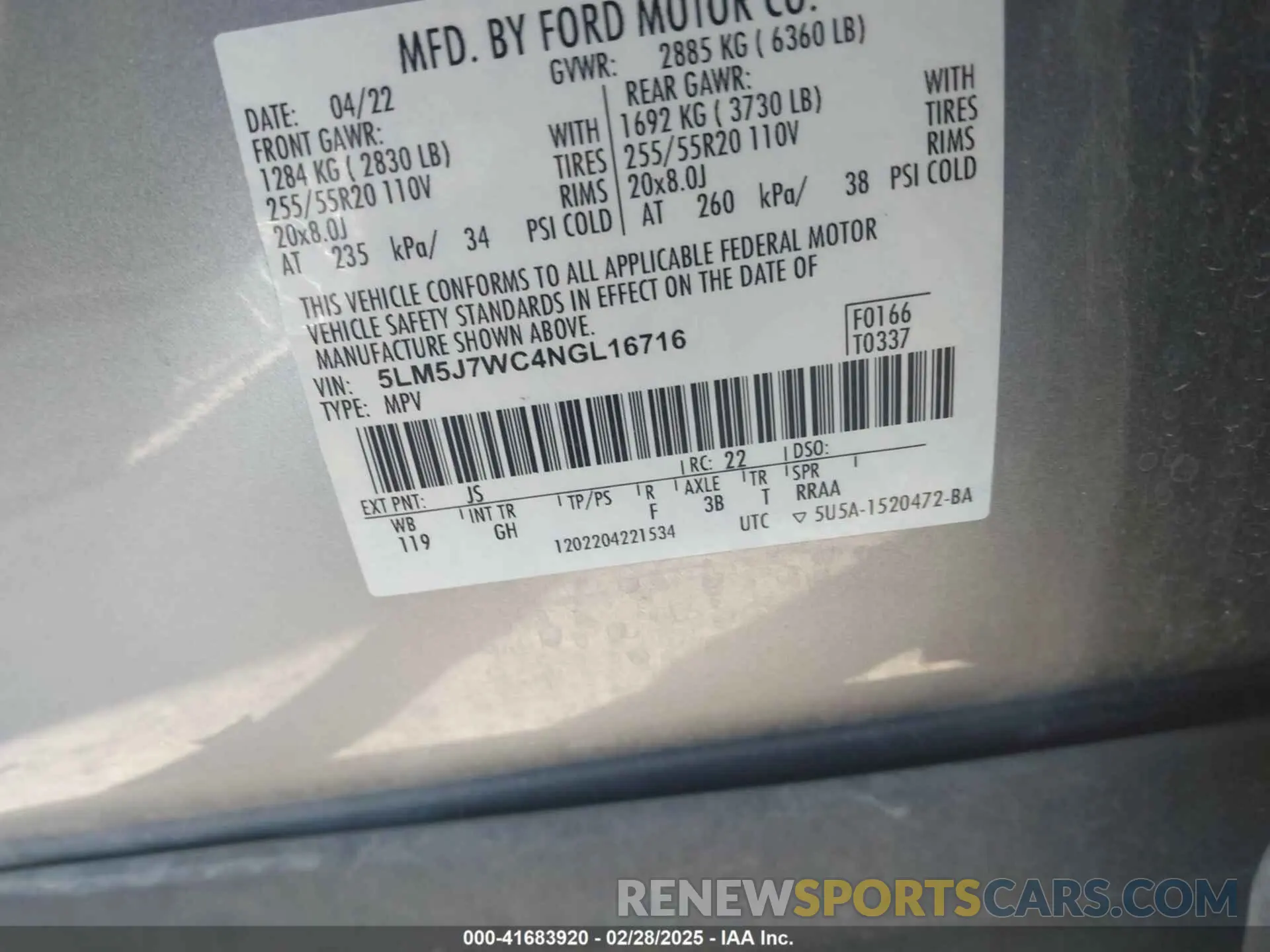 9 Photograph of a damaged car 5LM5J7WC4NGL16716 LINCOLN AVIATOR 2022