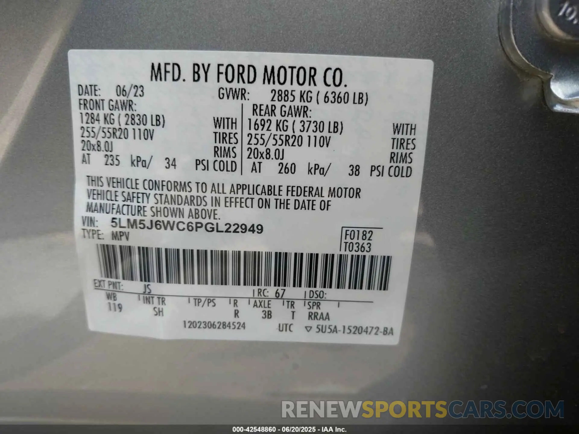 9 Photograph of a damaged car 5LM5J6WC6PGL22949 LINCOLN AVIATOR 2023