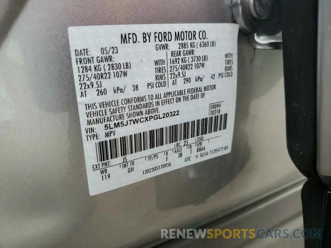 13 Photograph of a damaged car 5LM5J7WCXPGL20322 LINCOLN AVIATOR 2023