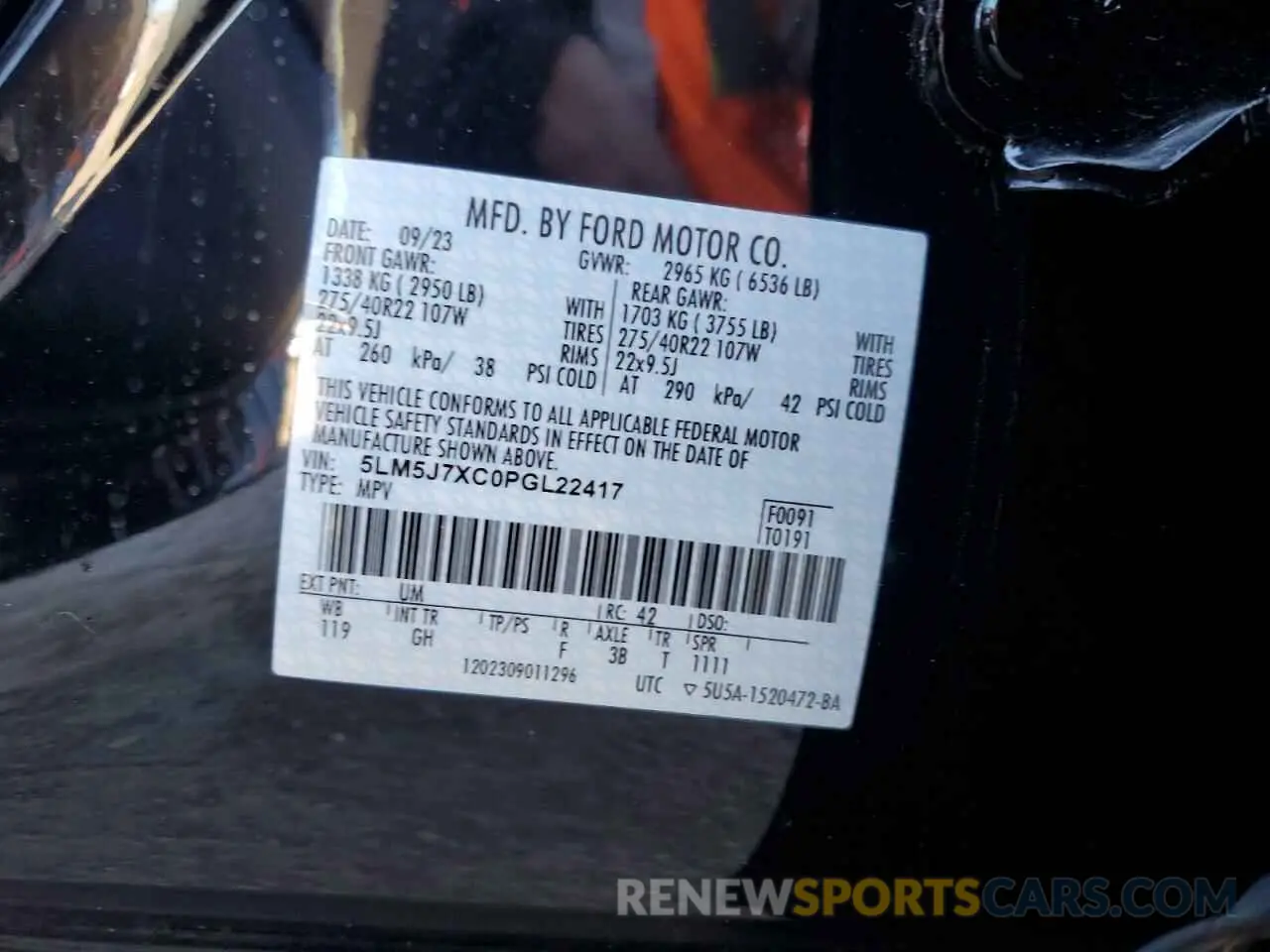 13 Photograph of a damaged car 5LM5J7XC0PGL22417 LINCOLN AVIATOR 2023