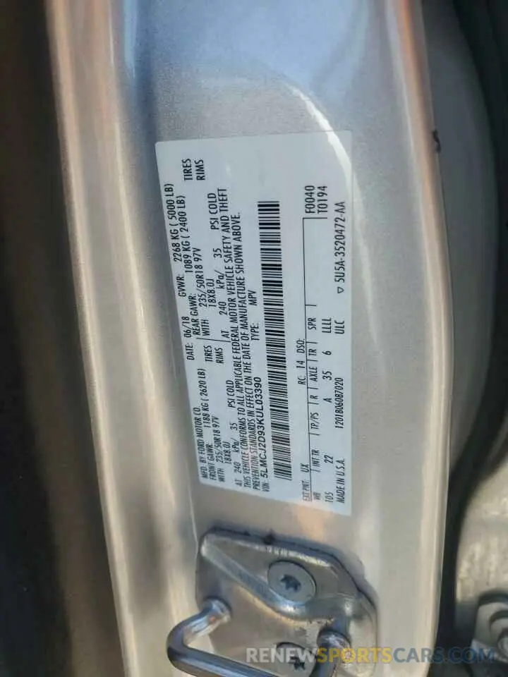 13 Photograph of a damaged car 5LMCJ2D93KUL03390 LINCOLN MKC 2019