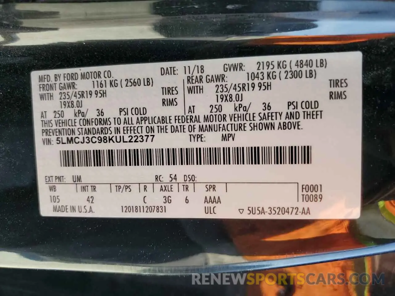 14 Photograph of a damaged car 5LMCJ3C98KUL22377 LINCOLN MKC 2019