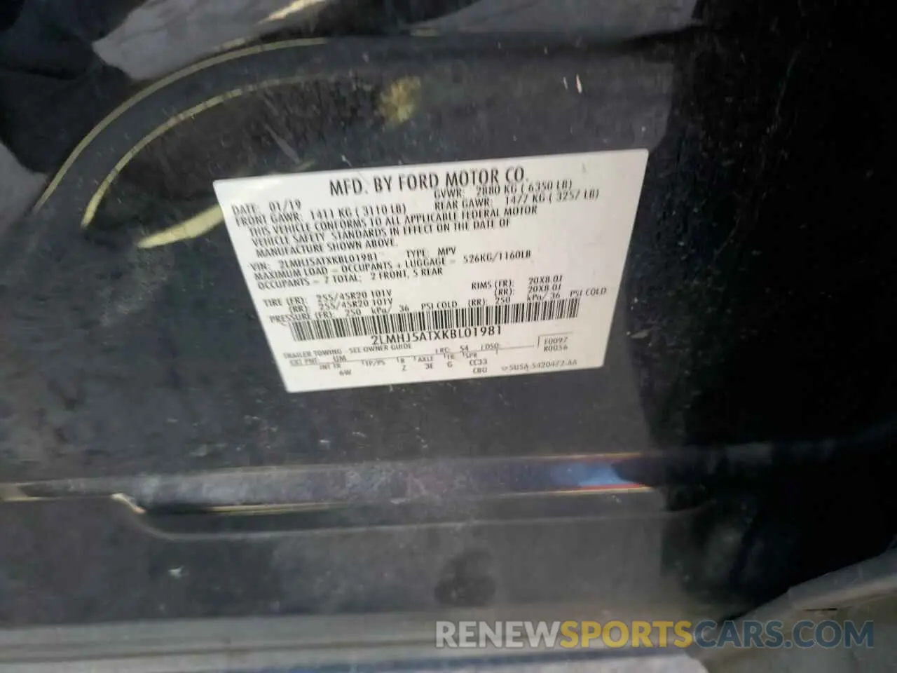 12 Photograph of a damaged car 2LMHJ5ATXKBL01981 LINCOLN MKT 2019