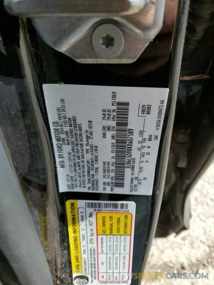 12 Photograph of a damaged car 3LN6L5D98KR607589 LINCOLN MKZ 2019