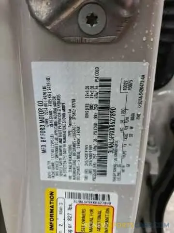12 Photograph of a damaged car 3LN6L5F9XKR627890 LINCOLN MKZ 2019