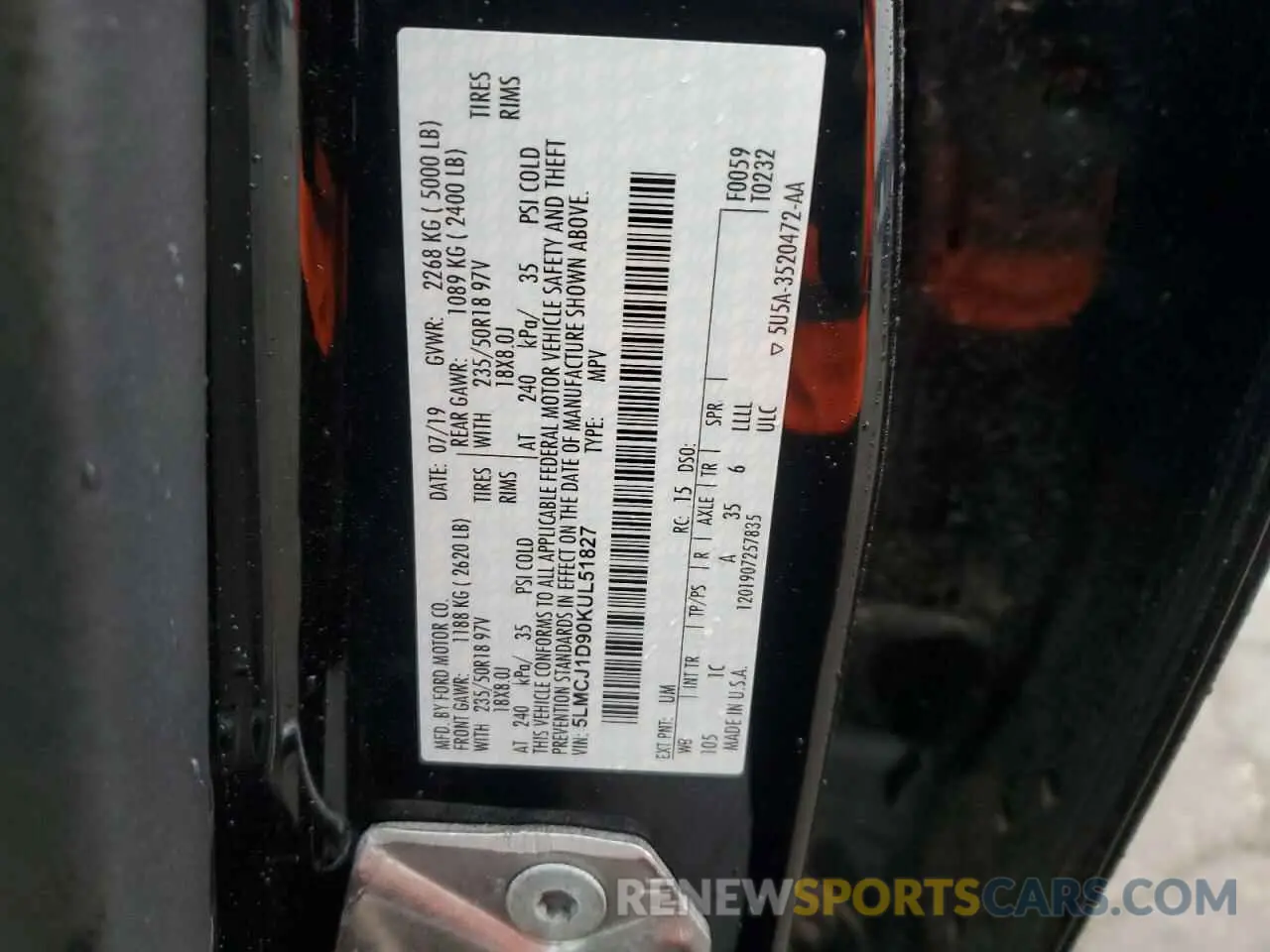 13 Photograph of a damaged car 5LMCJ1D90KUL51827 LINCOLN MKZ 2019