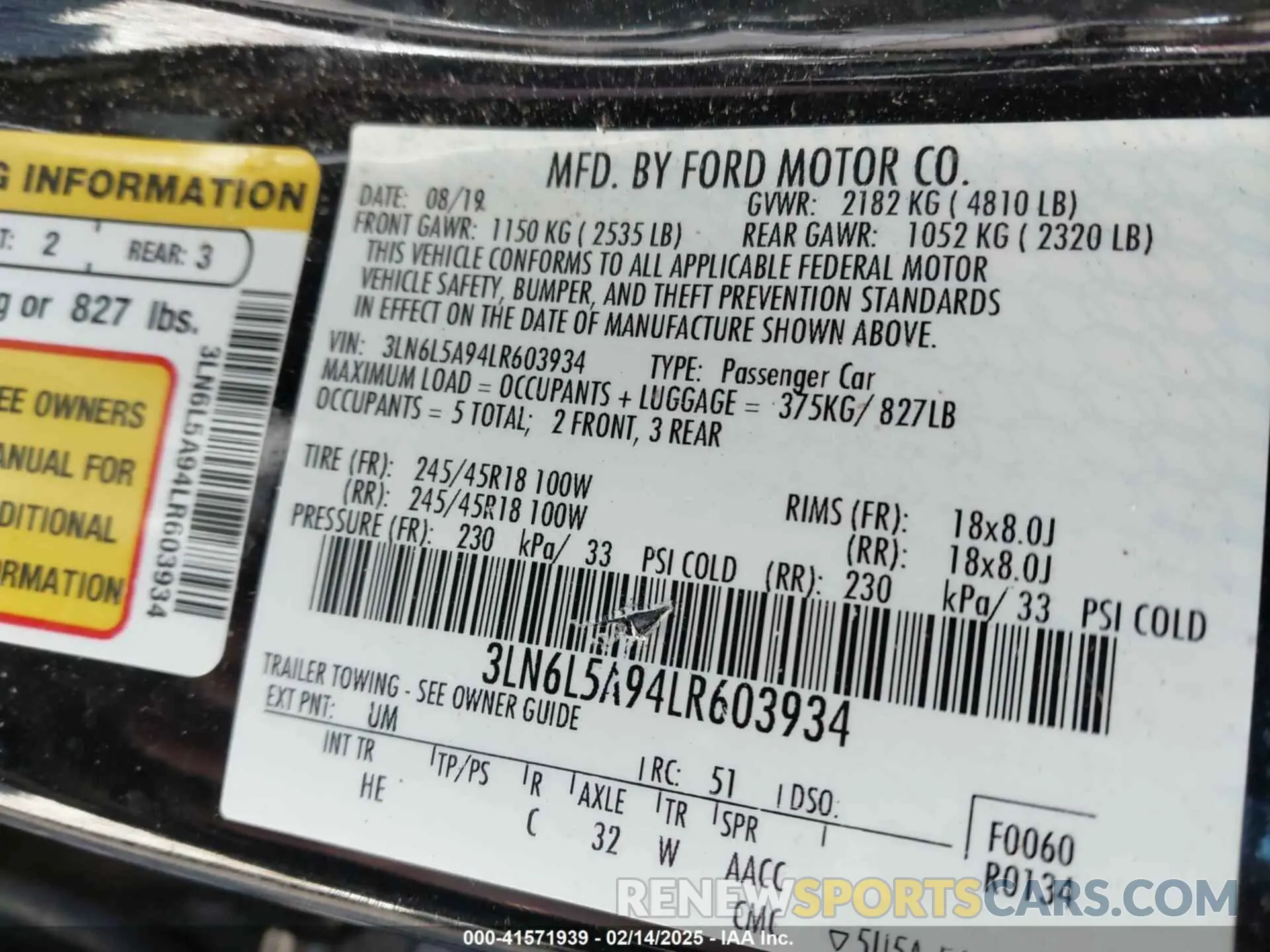 9 Photograph of a damaged car 3LN6L5A94LR603934 LINCOLN MKZ 2020