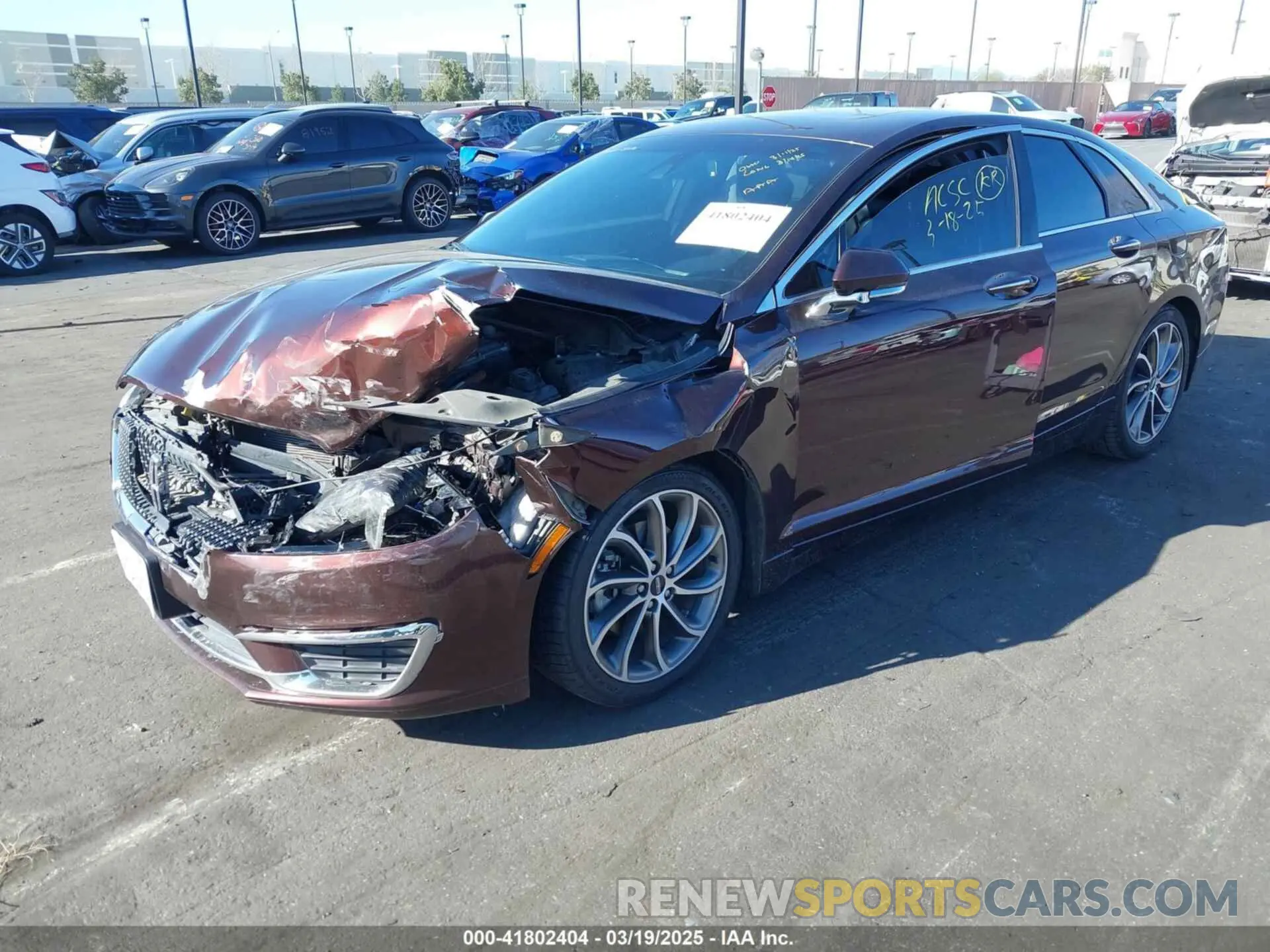 2 Photograph of a damaged car 3LN6L5LU4KR621656 LINCOLN MKZ HYBRID 2019