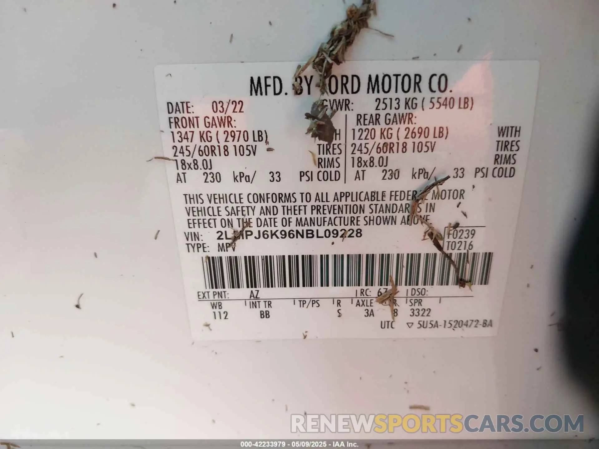 9 Photograph of a damaged car 2LMPJ6K96NBL09228 LINCOLN NAUTILUS 2022