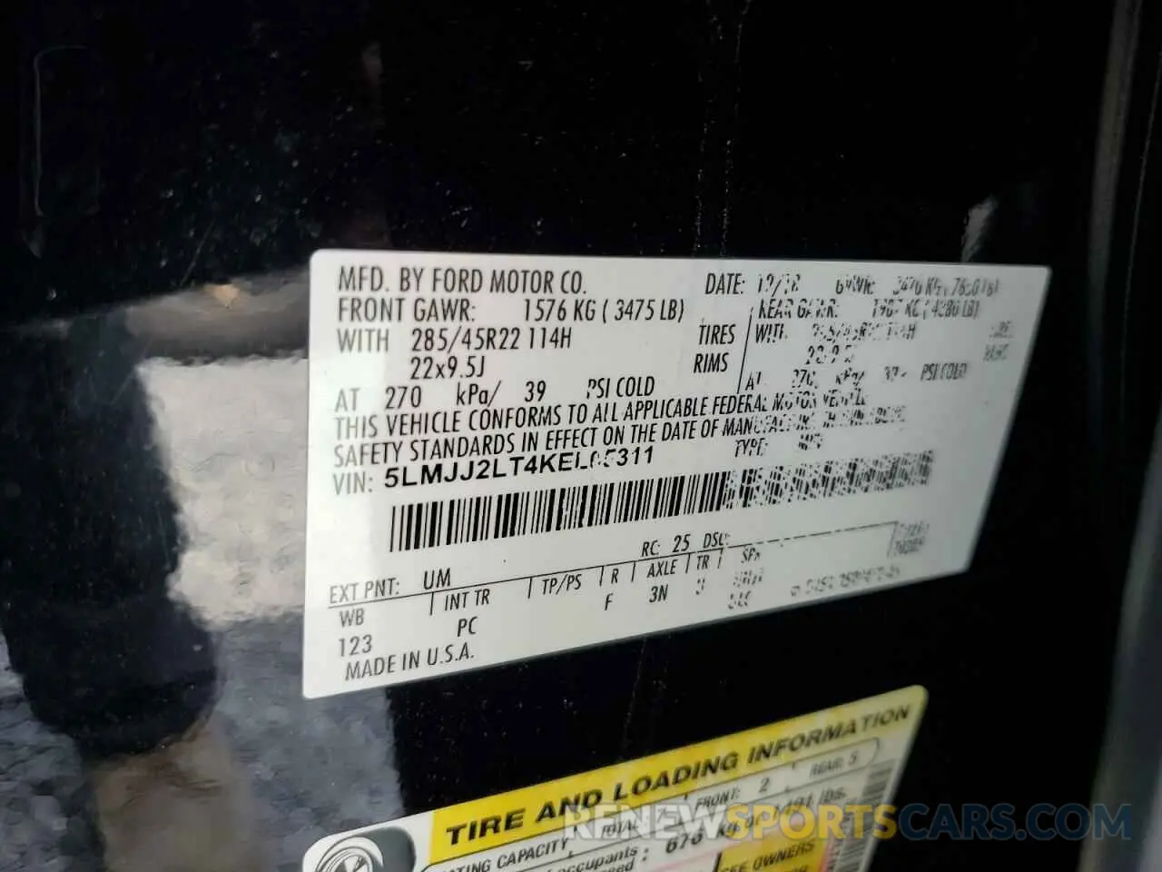 14 Photograph of a damaged car 5LMJJ2LT4KEL05311 LINCOLN NAVIGATOR 2019