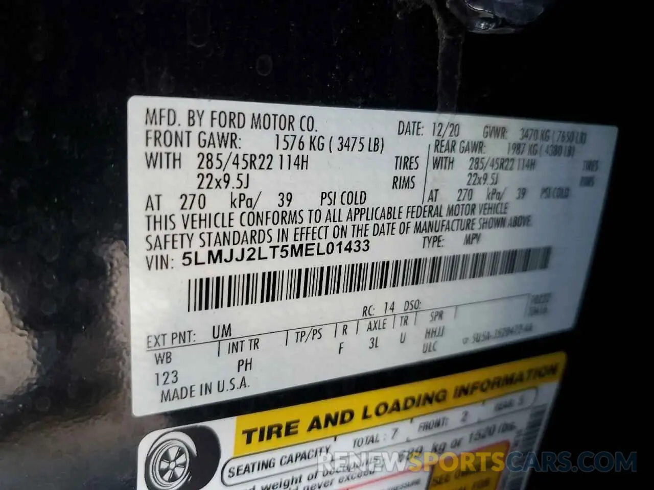 13 Photograph of a damaged car 5LMJJ2LT5MEL01433 LINCOLN NAVIGATOR 2021
