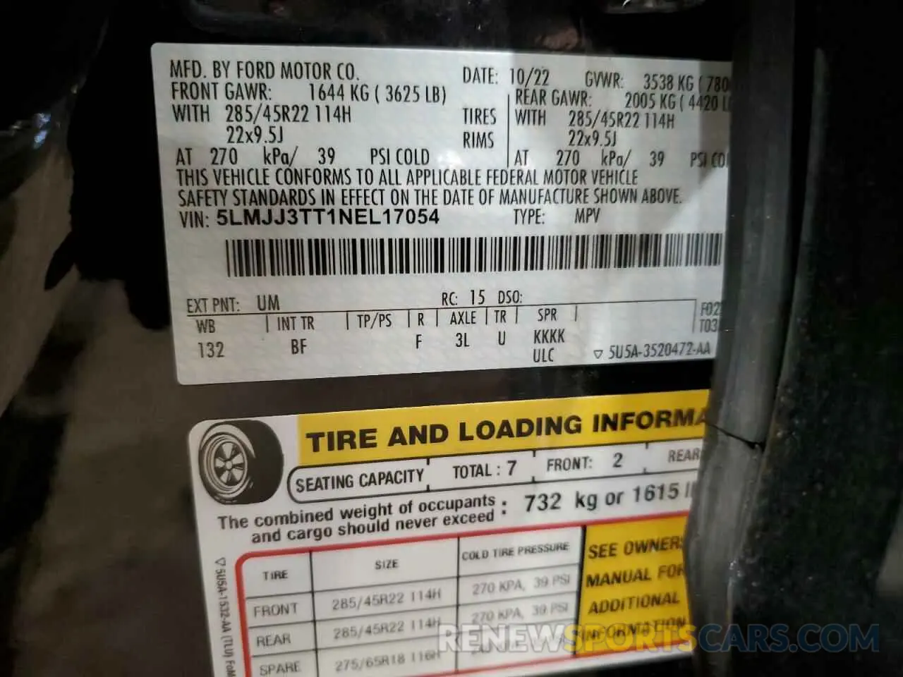 16 Photograph of a damaged car 5LMJJ3TT1NEL17054 LINCOLN NAVIGATOR 2022