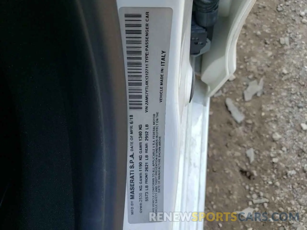 13 Photograph of a damaged car ZAM57YTL4K1312711 MASERATI ALL MODELS 2019