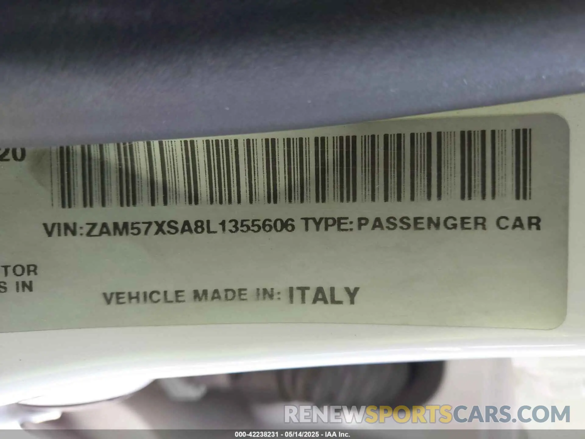 9 Photograph of a damaged car ZAM57XSA8L1355606 MASERATI GHIBLI 2020
