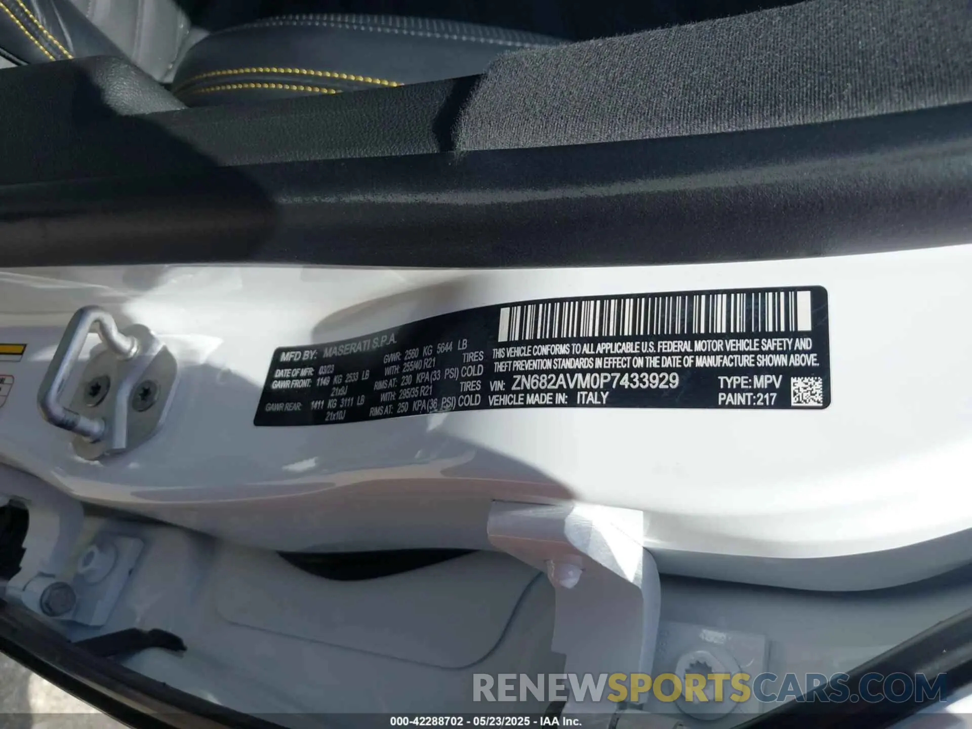 9 Photograph of a damaged car ZN682AVM0P7433929 MASERATI GRECALE 2023